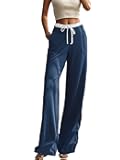Sweatpants Women Fall Outfits for Women Wide Leg High Waisted Drawstring Pants Loose Lounge Pants