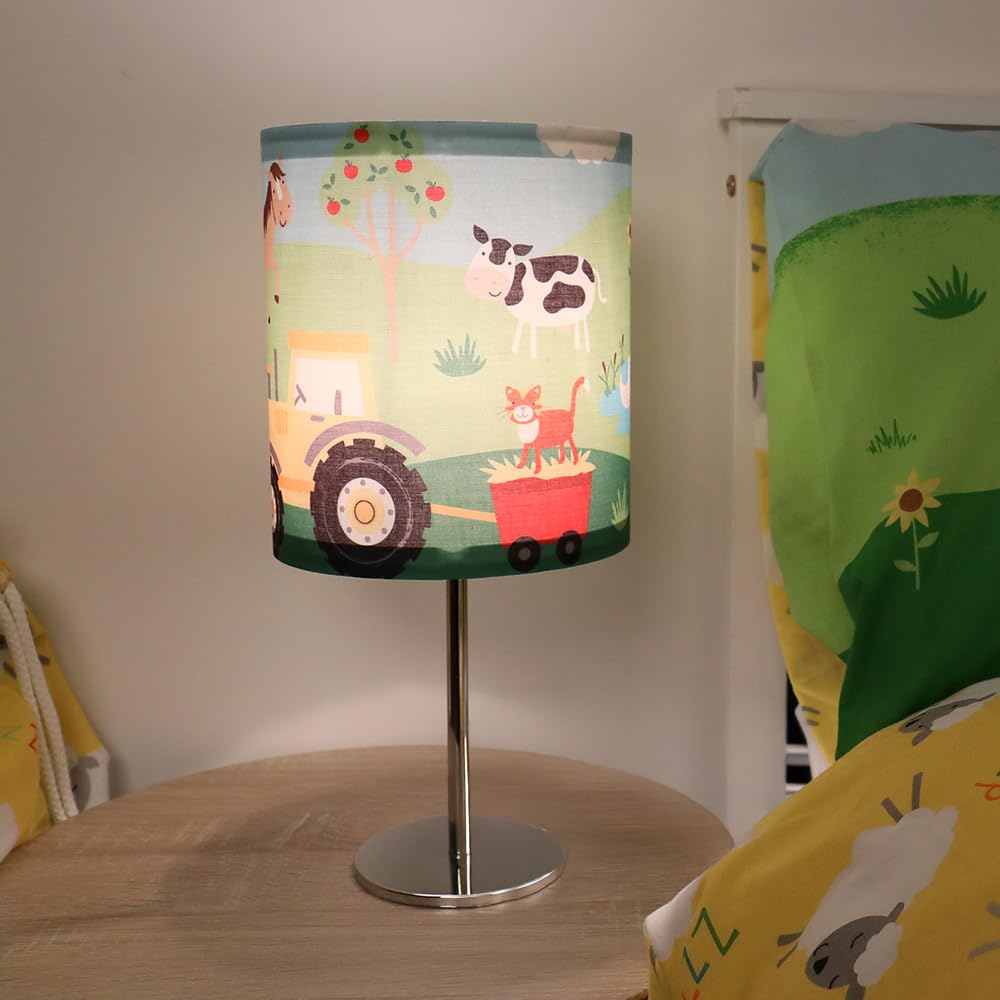 Happy Linen Company Pendelleuchte Woodland Friends – Motiv Tiere, Orange, 18 X 21 Cm, Für Kinderzimmer, Inkl. Fassung (bis 60W)