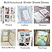FIVEGOGO 36 Pack Clear Binder Sleeves 1/2/4 Pocket Sheets Protectors for Binder Refill, Photo Card Sticker Postcard Organizer 6 Ring A5 Binder Inserts