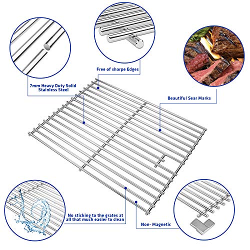 Uniflasy 17 Inches Cooking Grates For Home Depot Nexgrill 720-0830H 720-0830D, 720-0783E, 720-0783C Gas Grill Replacement Parts, Stainless Steel Uniflame Gas Grills Cooking Grids 2 Pack #TOP4