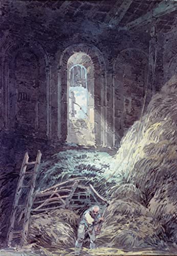 Grange intérieure réfectoire ruiné Turner affiche toile poétique