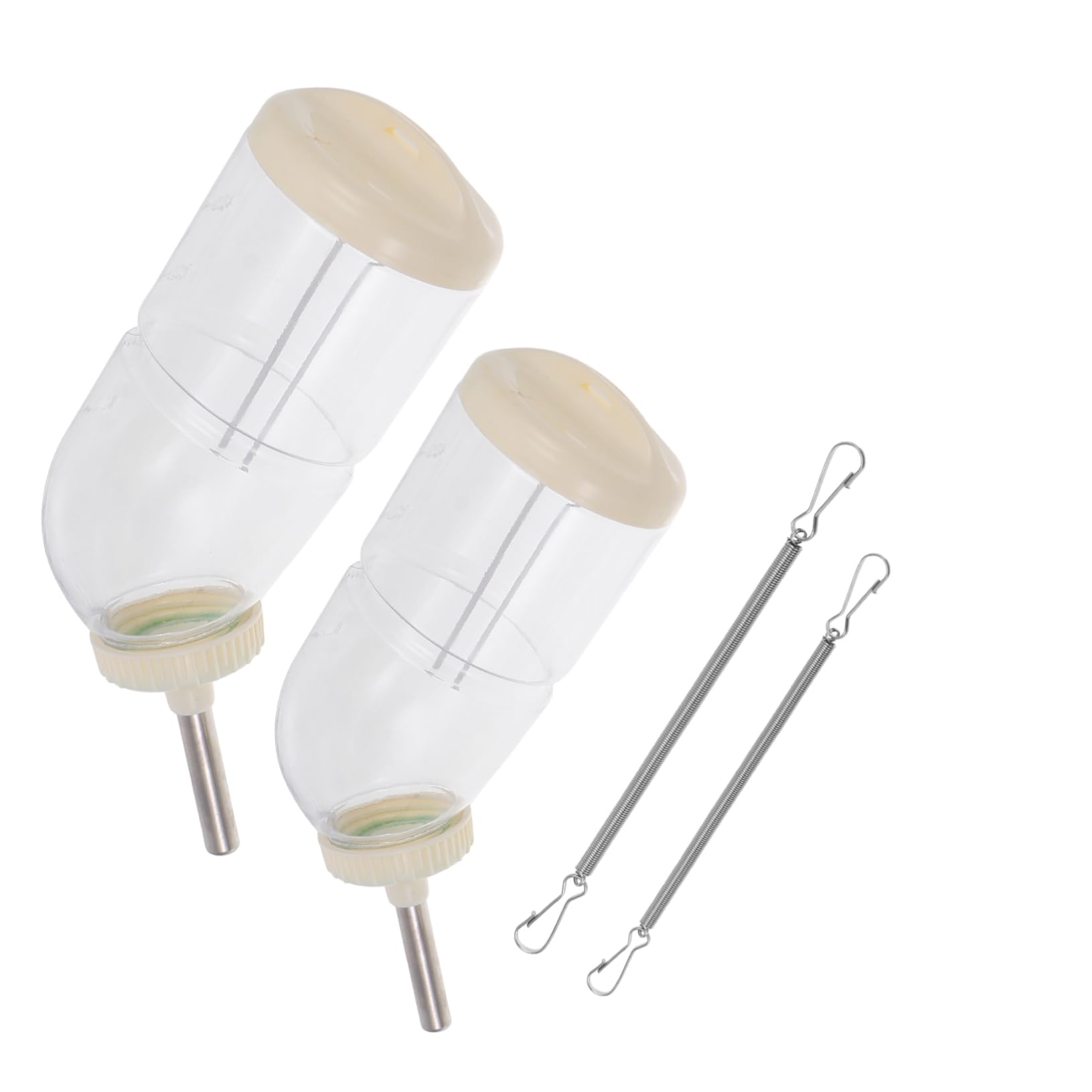 BESPORTBLE 6 Pièces Abreuvoir Lapin Distributeur d'eau pour Animaux Bouteille De Cobaye Bouteille d'eau pour Animaux Récipient à Eau Pratique pour Lapin Biberon Acier Inoxydable Beige