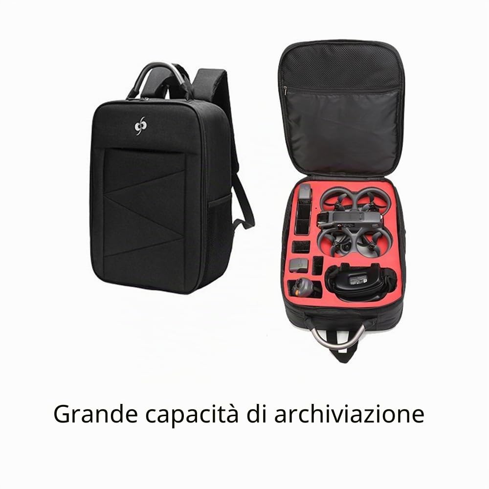 Custodia da trasporto zaino per DJI Avata 2, custodia protettiva da viaggio portatile per drone Avata 2/Fly More Combo, per occhiali 3, custodia organizer per accessori per telecomando FPV