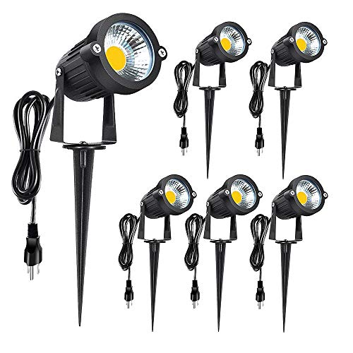 Romwish 5W Outdoor LED Landscape Lights, 120V AC LED Spotlights with Metal Ground