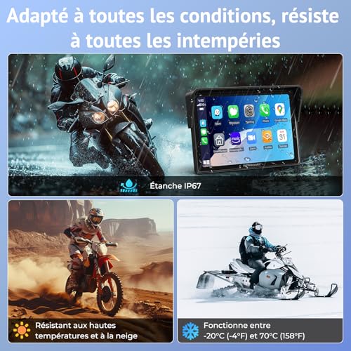 Écran CarPlay Moto sans Fil Android Auto Écran Tactile 5"