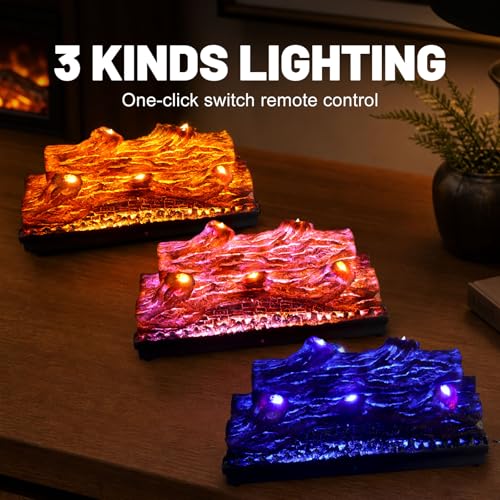 Image of Electric Fireplace Logs Realistic Flame Effect Embedded Fireplace Flame Block 21.46 * 9.45 * 8.27 in USB Remotecontrol Fireplace Placement Not Emitting Heat