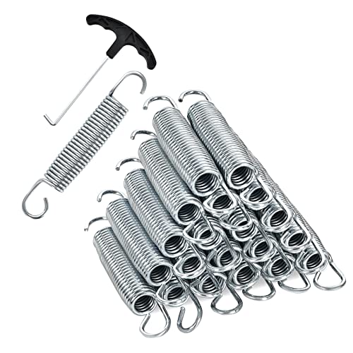 GOPLUS Juego de 20 Muelles para Cama Elástica de 14cm, Muelles de Trampolín de Acero Galvanizado Resistentes a la Oxidación, Resistentes al Desgarro, con Gancho de Remolque