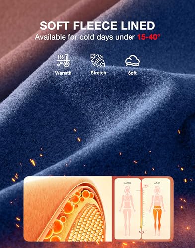 Image of G Gradual Women's Fleece Lined Joggers with Zipper Pocket Water Resistant Running Hiking Pants Winter Warm Thermal Sweatpants