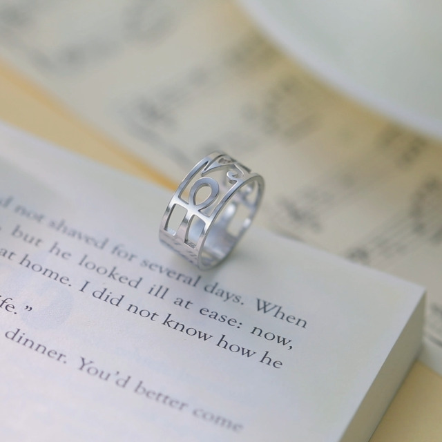 Anello Occhio Della Provvidenza In Acciaio Inox - Simbolo Egizio Regolabile, Uomo/Donna