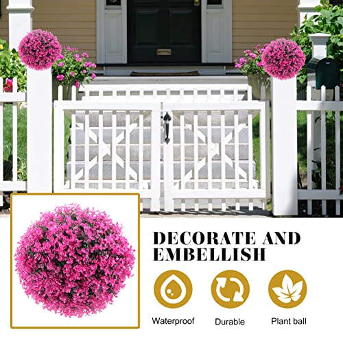 Milisten 13.7Inch Artificial Boxwood Balls With Flower Topiary Ball Garden Spheres Grass Ball Hanging Faux Plants Balls Wedding Hanging Ornament For Backyard Balcony Garden Home Decor #TOP7