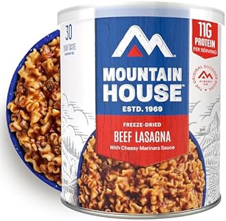 Mountain House Beef Lasagna & Freeze-Dried Food for Camping, 9 Servings, 30-Year Shelf-Life