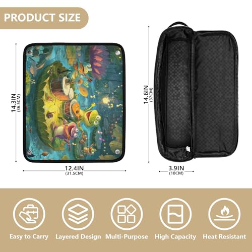 Estuche de viaje 2 en 1 para planchas y rizadores con almohadilla resistente al calor y doble capa para transportar planchas y rizadores miniatura 4