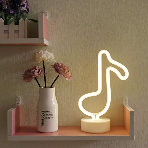 Guocheng Music Notes Neon Light Signs Battery&Usb Power Led Neon Table Lamps Creative Lighting Neon Decor Lamp For Home Bedroom Party, Gift For Kids(Warm Note) #TOP3