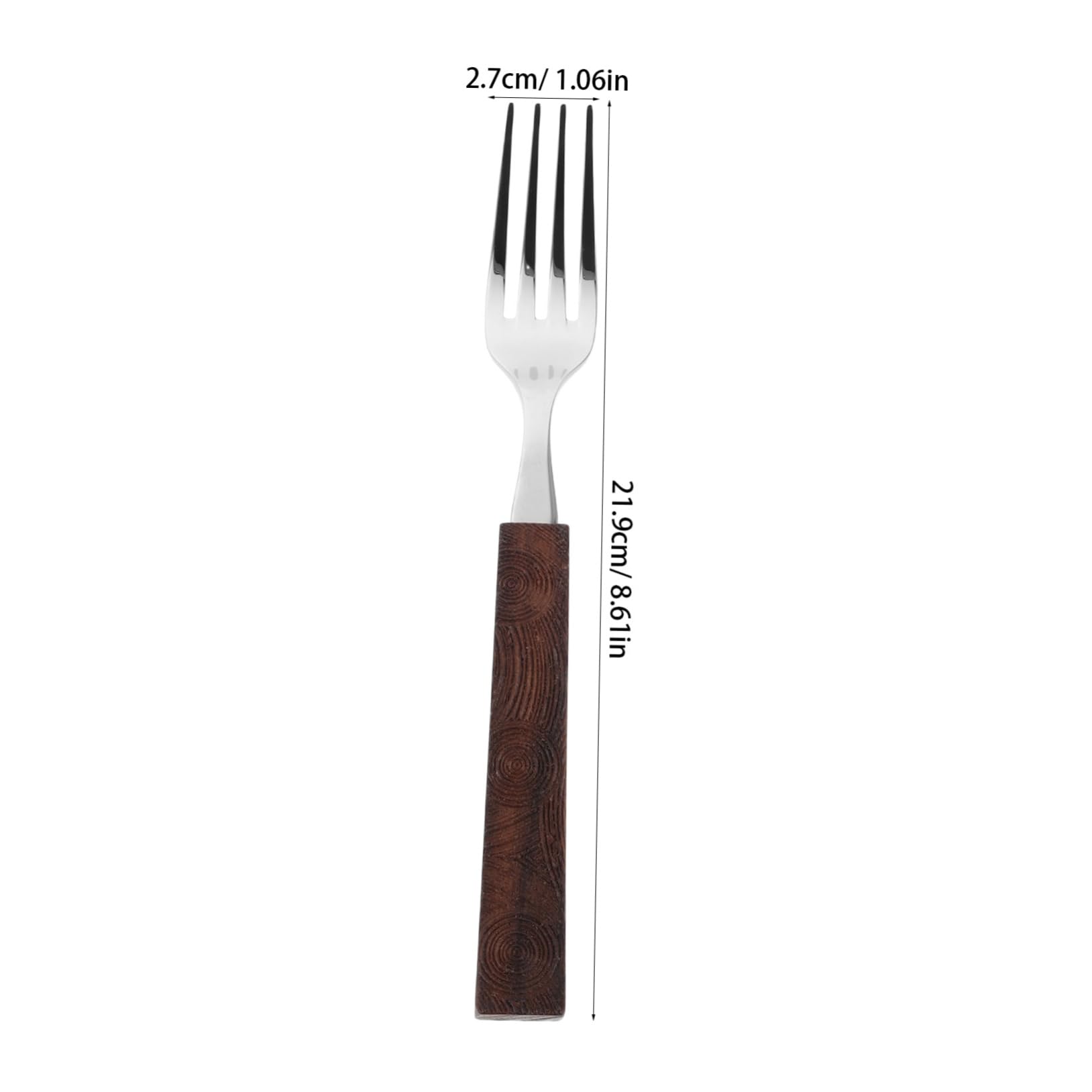 NAMOARLY Wooden Handle Forks Stainless Steel Cutlery Dinner Salad Dessert Forks for Kitchen Restaurant