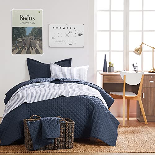 Parure de lit Tobago rayée bleue Levtex home couette double et taie - 3
