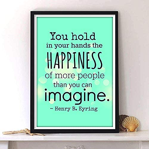 Spoil Your Wall Henry B. Eyring Quotes Poster with Black Frame, Arts Home Décor Photo Frames, 30x40cm