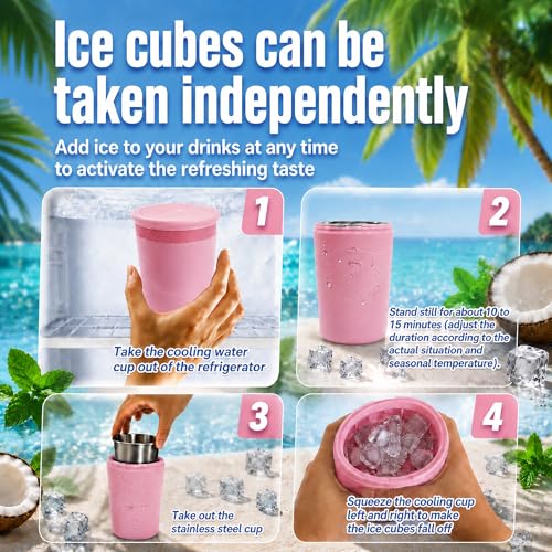 Molde de hielo 3 en 1 con vaso y enfriador universal con pajilla miniatura 6