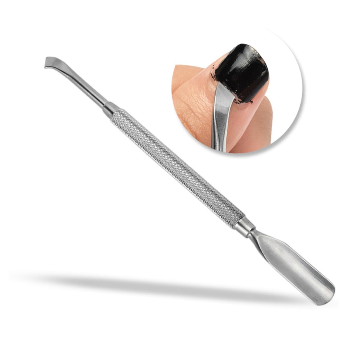 1pc Stainless Steel Double-end Dead Skin Pusher for Nail Cuticle Care Manicure Tool for Professional and Personal Use Ergonomic Design for Easy