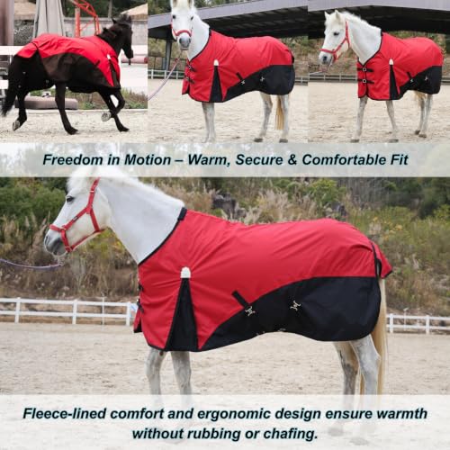Image of BARN & STABLE 600D Ripstop Lightweight Horse Turnout Sheet No Fill,Water-Resistant & Breathable Horse Blanket for Spring and Mild Weather, with Anti-Rub Fleece Withers
