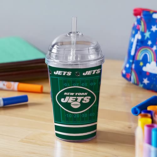 Image of Rico Industries NFL Football Rookie of The Year 12oz Acrylic Tumbler, Youth Tumbler with Swirly Straw