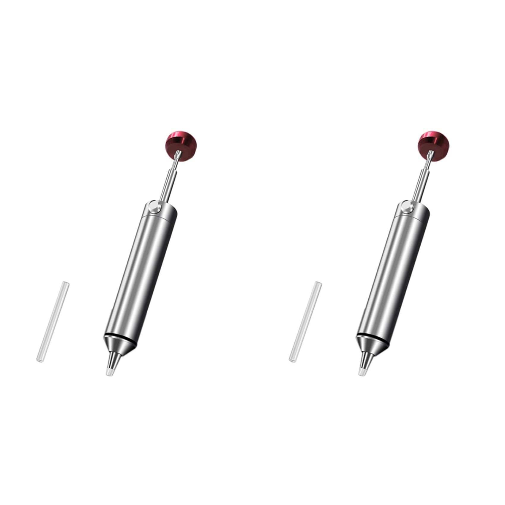 Ctrlzs 2X Aluminum Metal Professional Desoldering Pump Solder Sucker Solder Removal Tool Vacuum Suction With Silicone Nozzle