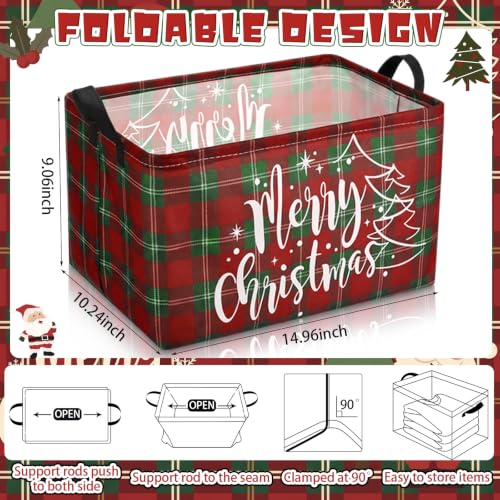 Image of Chunful 4 Pcs Christmas Storage Baskets for Gifts, Santa Claus Empty Basket
