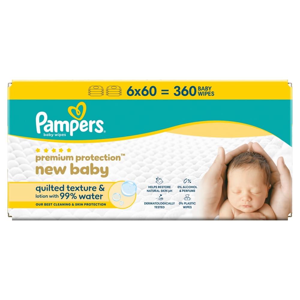 Pampers New Baby Wipes 6x60pk