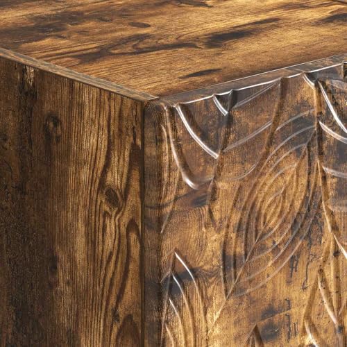 Table basse chêne fumé design bois d'ingénierie et pieds eucalyptus