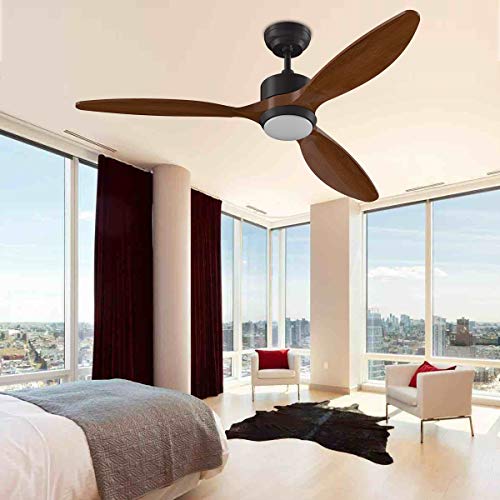 Ovlaim-52-Inch-Modern-Ceiling-Fan-with-LED-Light-Remote-Control-3-Walnut-Timber-Blades-6-Speed-3-Color-Temperature-Changeable-Noise-Free-DC-Motor-for-Living-Room-Bedroom-Brown