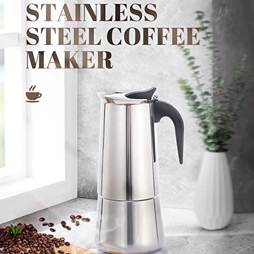 Caffettiera Elettrica, Caffettiera Elettrica in Acciaio Inossidabile con Filtro Moka Elettrica Portatile Caffettiera per… - immagine 6