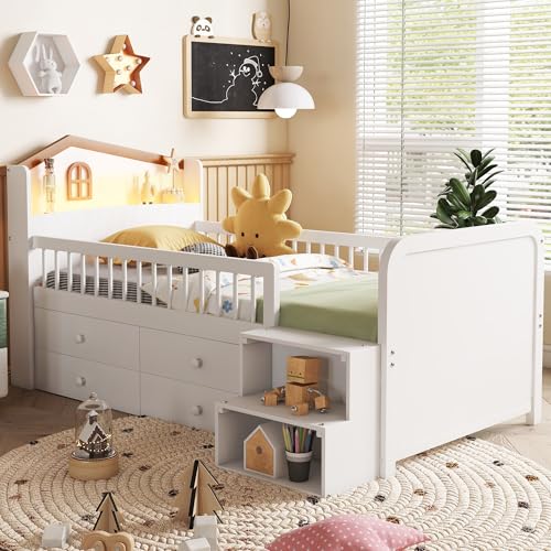 Ball & Cast Low Loft Bed Twin Size with LED