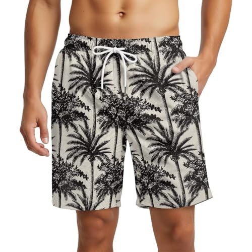 Mens Hawaiian Beach Shorts Summer Casual Comfortable Breathable Swim Shorts with Pocket Fit for Vacation Travel Wear