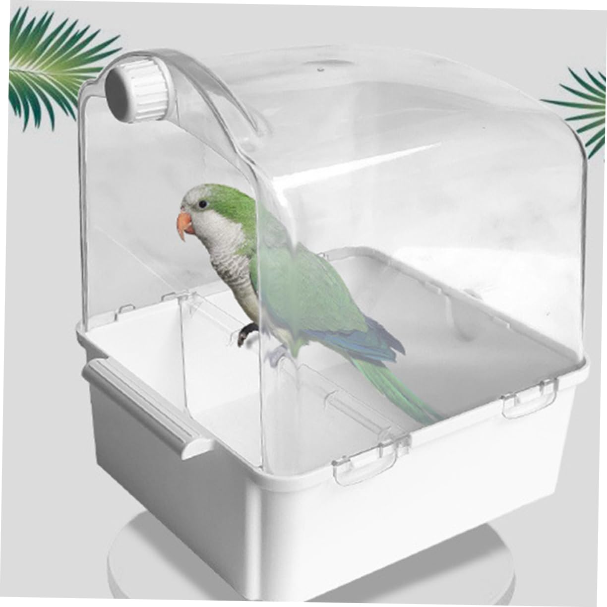 Vogelbadewanne Kunststoff 29x28x23,5cm Mit Wasserinjektor Für Wellensittiche Papageien Vogelbedarf Haustierbad Vogelbadebecken