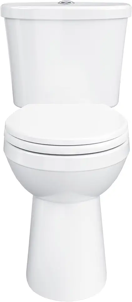 Gerber Vaso sanitário Maxwell Select Round Dual-Flush 1.0/1.28 GPF de duas peças, altura da cadeira ADA, 30,5 cm áspero, alta eficiência, assento de fechamento suave e kit de instalação com anel de