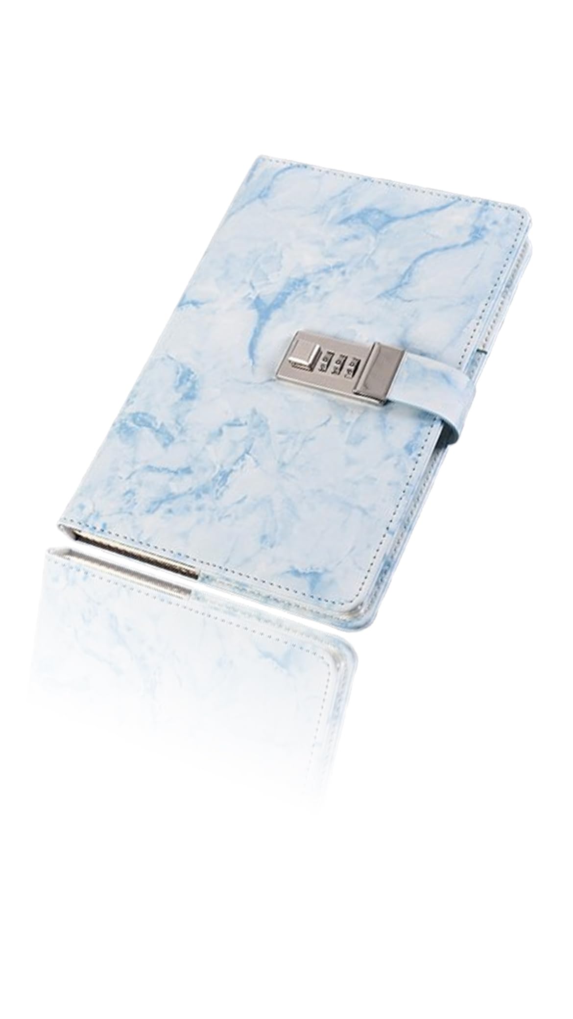 Sponsored Ad – Sweet seven Marble Diary with Lock - Refillable A5 Daily Journal, 192 Pages - Combination Lock Notebook for Girls, Women, Teens - Cute Blue Design