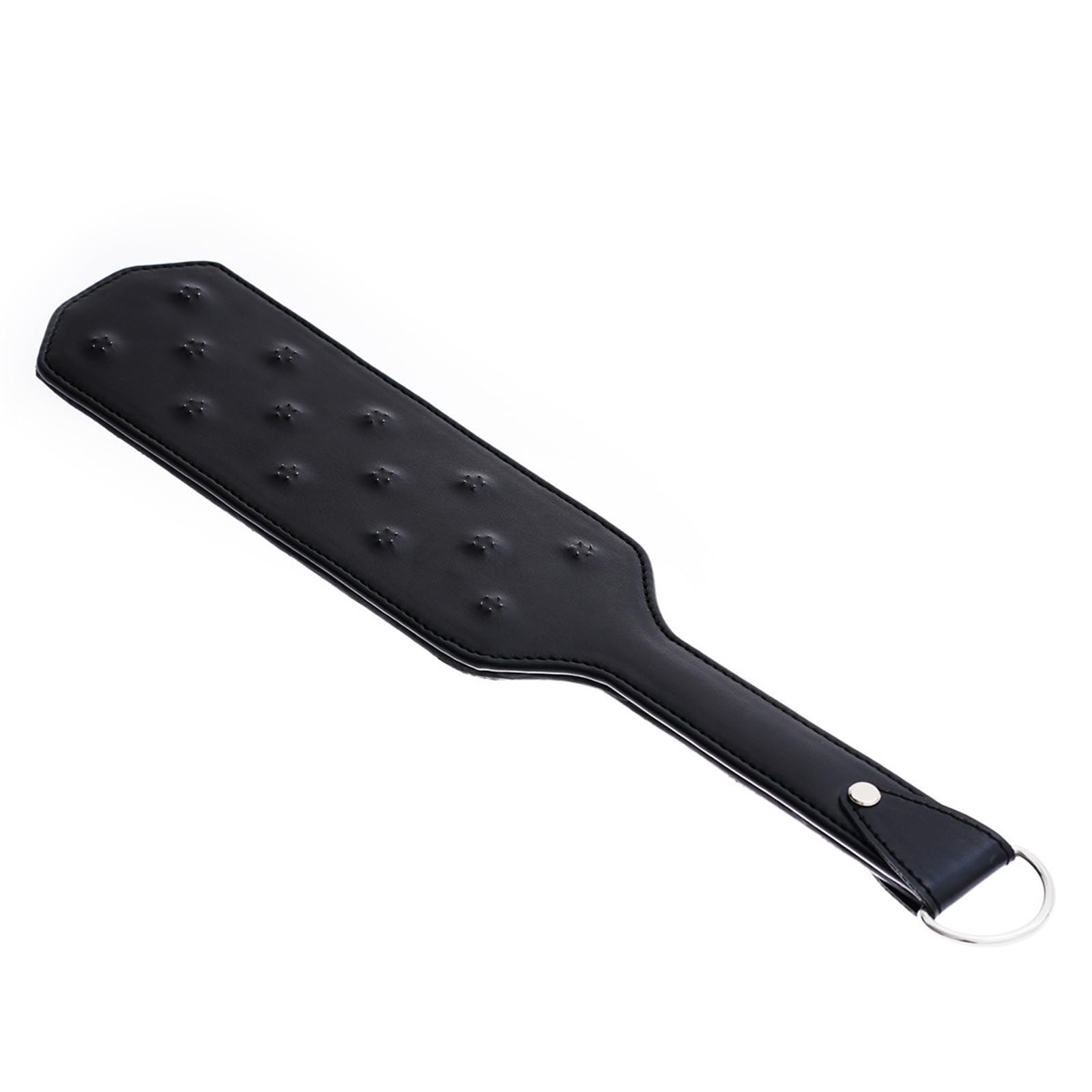 Pointe de pagaie de fessée, fleur de prunier, métal, motif diamant, coussin en cuir PU noir, fête en boîte de nuit, SM Slap Paddle