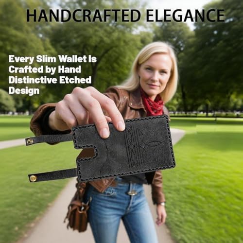 Fashion Leather Wallet,Western Boot Wallet With Snap Strap,Mini Portable Card Package,Handcrafted Credit Card Holder (Tawny,Pu)4