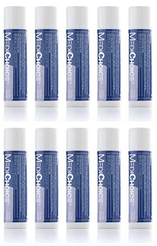 MediChoice Lip Balm with SPF 15, Moisturizer Nourish and Hydrate 0.15 oz Each 10 Tube Value Pack