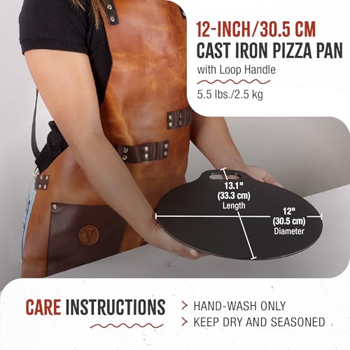 Image of VICTORIA Pre-Seasoned Cast Iron Tawa, 12 Inch (30.5 cm) | Heavy Duty Dosa, Roti, Pizza & Crepe Pan | Naturally Non-Stick Flat Griddle | Induction, Gas, Oven, BBQ Safe