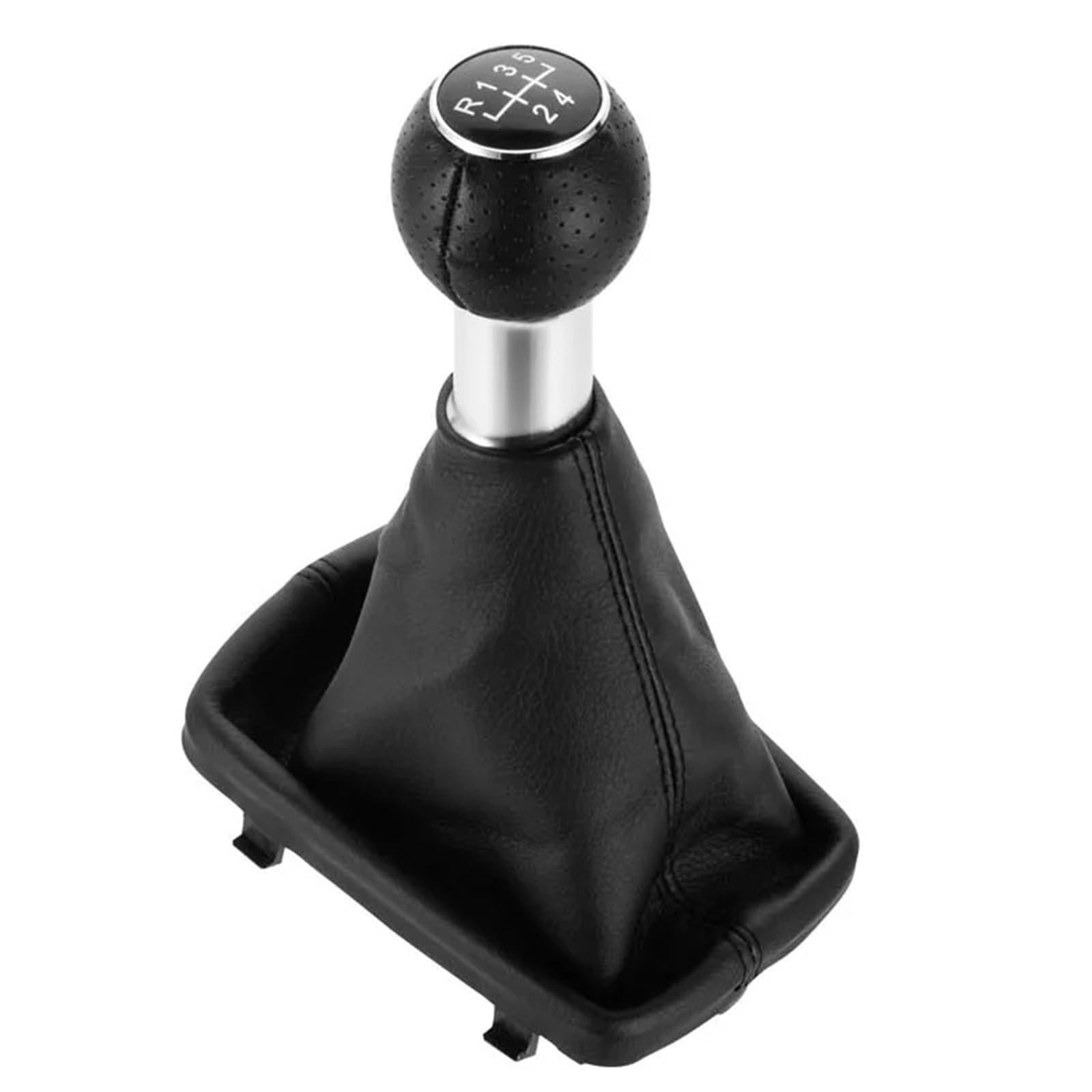 DUFWEHR Shifter Knob for for A3 2001 2002 2003 12mm 5/6 Speed Manual Gear Shift Knob Shifter Lever Handle Head Gaiter Boot Cover Car(Chrome 5 Speed)