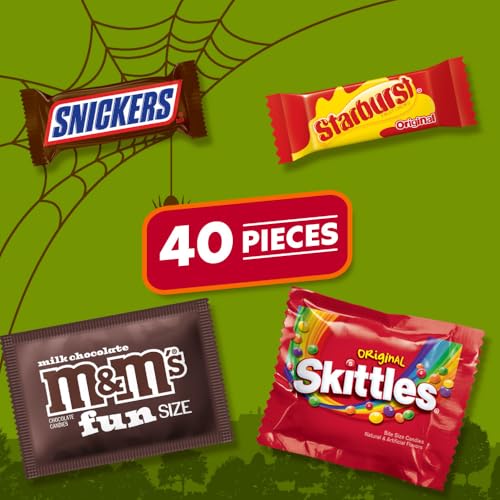 M&M'S, SNICKERS, SKITTLES & STARBURST Halloween Candt Assorted Chocolate Candy Variety Pack, Fun Size Halloween Candies for Party Favors, Trick or Treat and More, 40 Ct Bulk Bag - image 2
