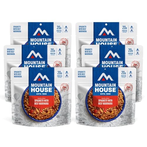 Image of Mountain House Spaghetti with Beef Marinara Freeze Dried Backpacking & Camping Food |6-Pack