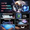 QDDQ Tableta de 13 pulgadas, Android 16 con teclado, 32GB+256GB+2TB expandible | PC tableta 2026 Gemini AI con 8 núcleos, 10000mAh, pantalla 120Hz 1920x1200, tableta grande 2 en 1 con funda, mouse y lápiz (Negro) 4