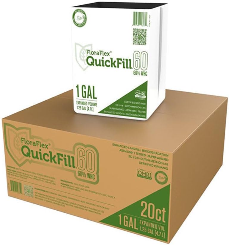 Flora Flex QuickFill Coco Coir Grow Bags 1 Gallon, Pre