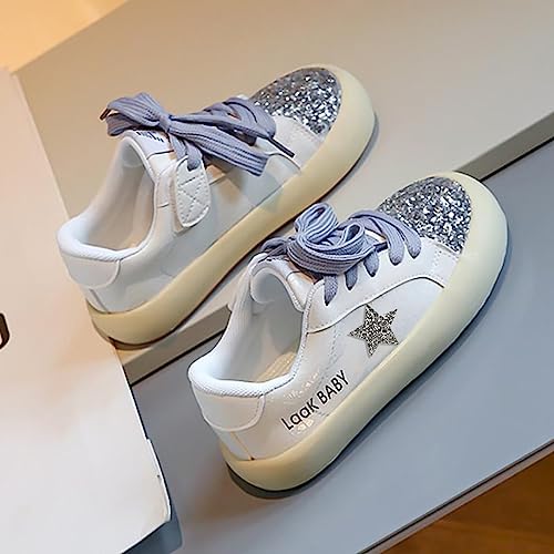 Girls Sparkle Star Casual Sneakers Glitter Sequin Sports Tennis Shoes3