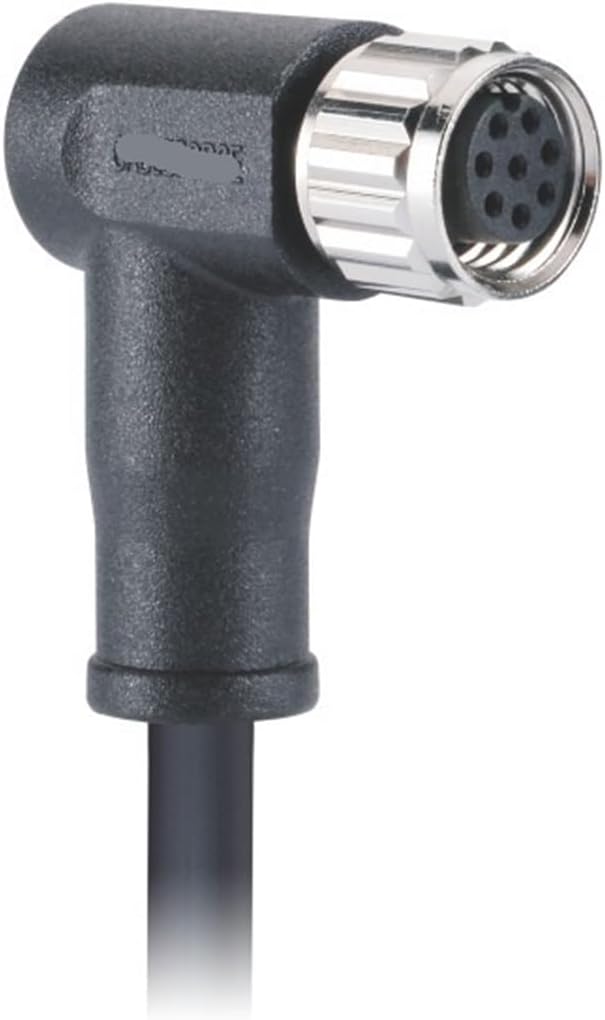 M8 waterproof connector A-Code 8Pin female elbow molding with wire aviation low smoke zero halogen cable