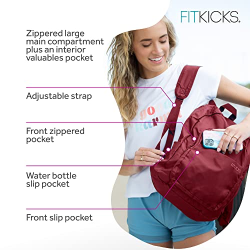 Mochila plegable deportiva para mujer color Burgundy miniatura 3
