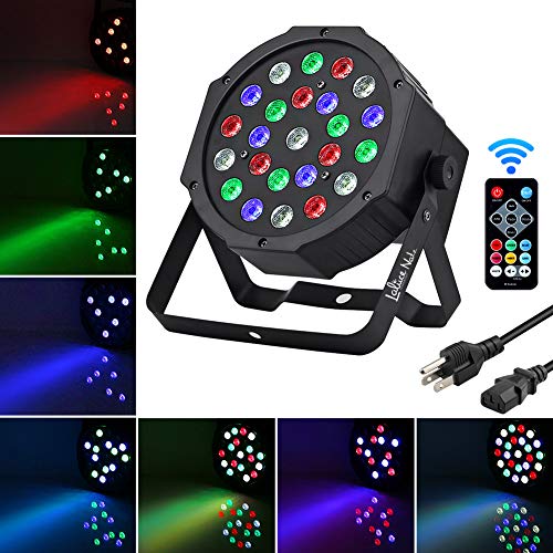 24W Stage Lights, LaluceNatz 24 LED Par Lights 8 Channels RGBW Sound Activated Dj Lights with Remote DMX512 Control for Halloween Christmas Wedding Church KTV Disco Dance Party Stage Lighting(4pcs) - Thumbnail 3