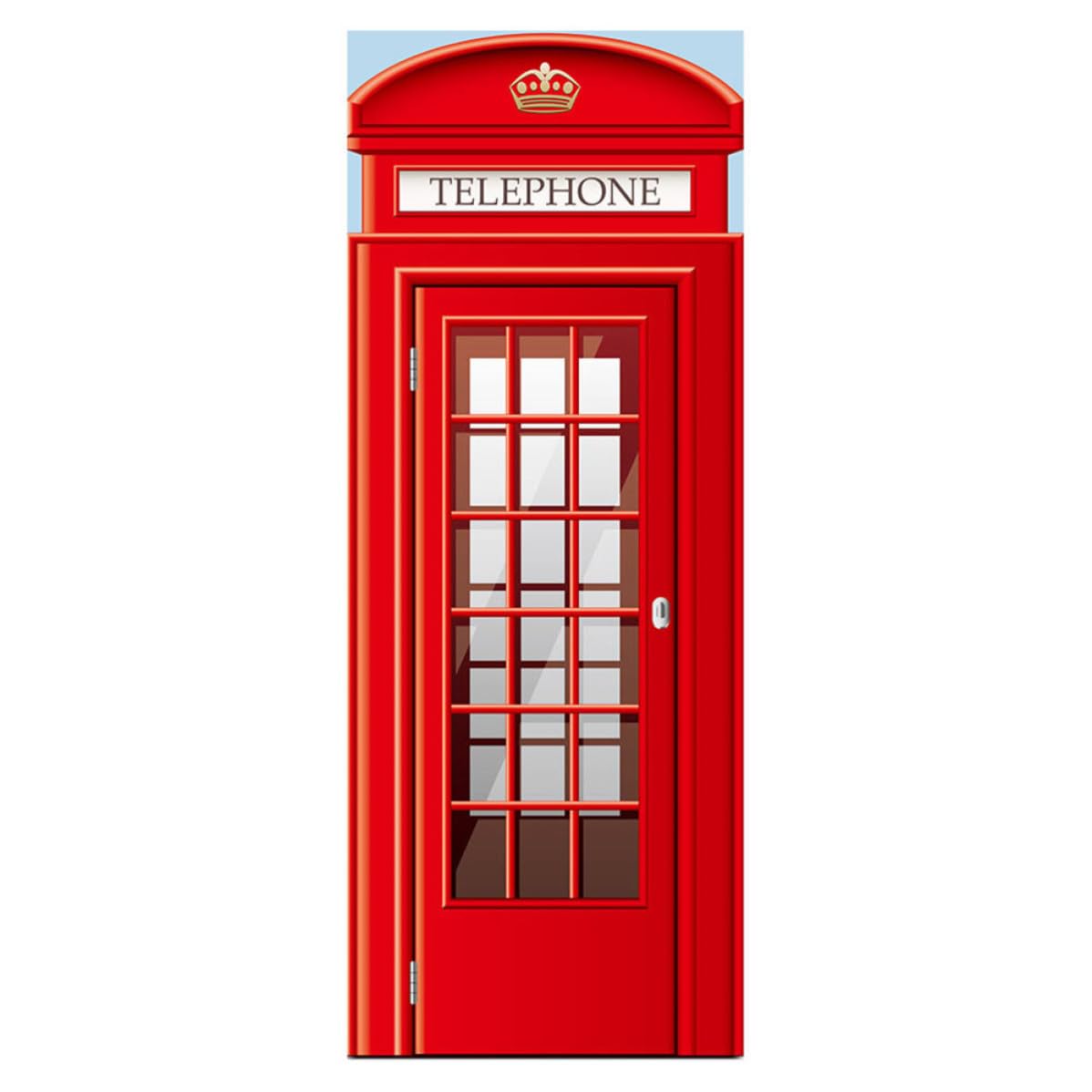 2pcs London Telephone Box 3D Door Sticker PVC Red Decorative