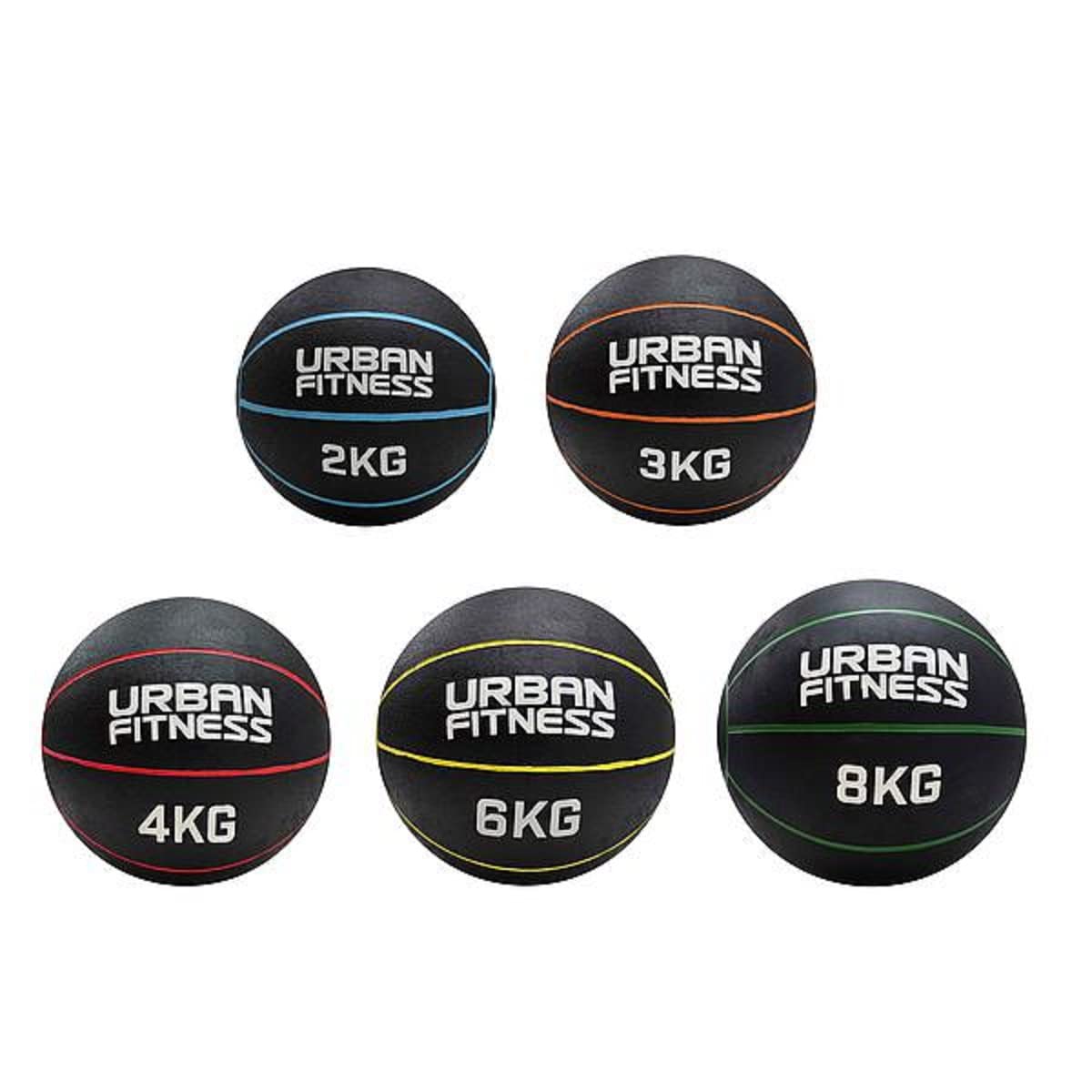 Urban Fitness Rubber Medicine Ball - 2kg-8kg - textured surface for enhanced grip. (3KG)
